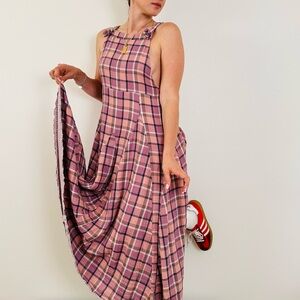 Free People & CP Shades plaid maxi dress